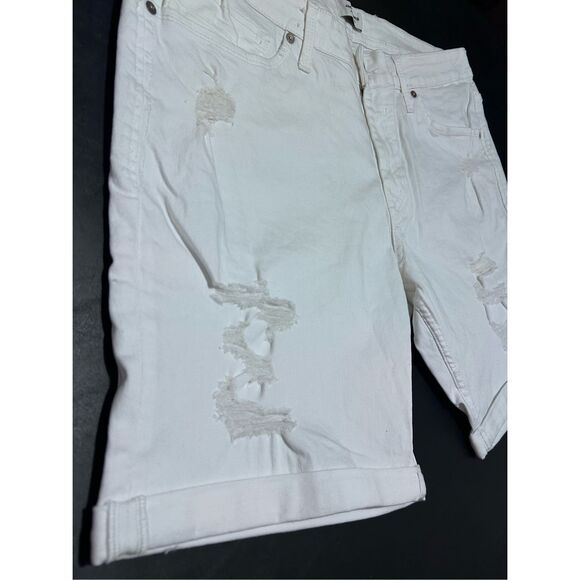 Jack & Jones Women’s Size XXL White Denim Jean Shorts Distressed Cuffed Bottom N - Picture 2 of 14